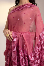 Load image into Gallery viewer, Mystic Loom Hand Embroidery Gulzar Saree
