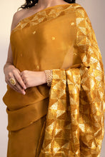 Load image into Gallery viewer, Mystic Loom Hand Embroidery Gulzar Saree
