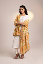 Load image into Gallery viewer, Peach Phulkari Dupatta by Mystic Loom online for women| summer light dupatta | Embroidery| Festive
